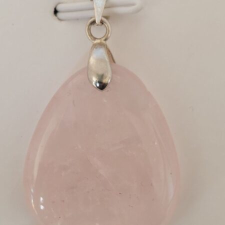QUARTZ ROSE pendentif goutte