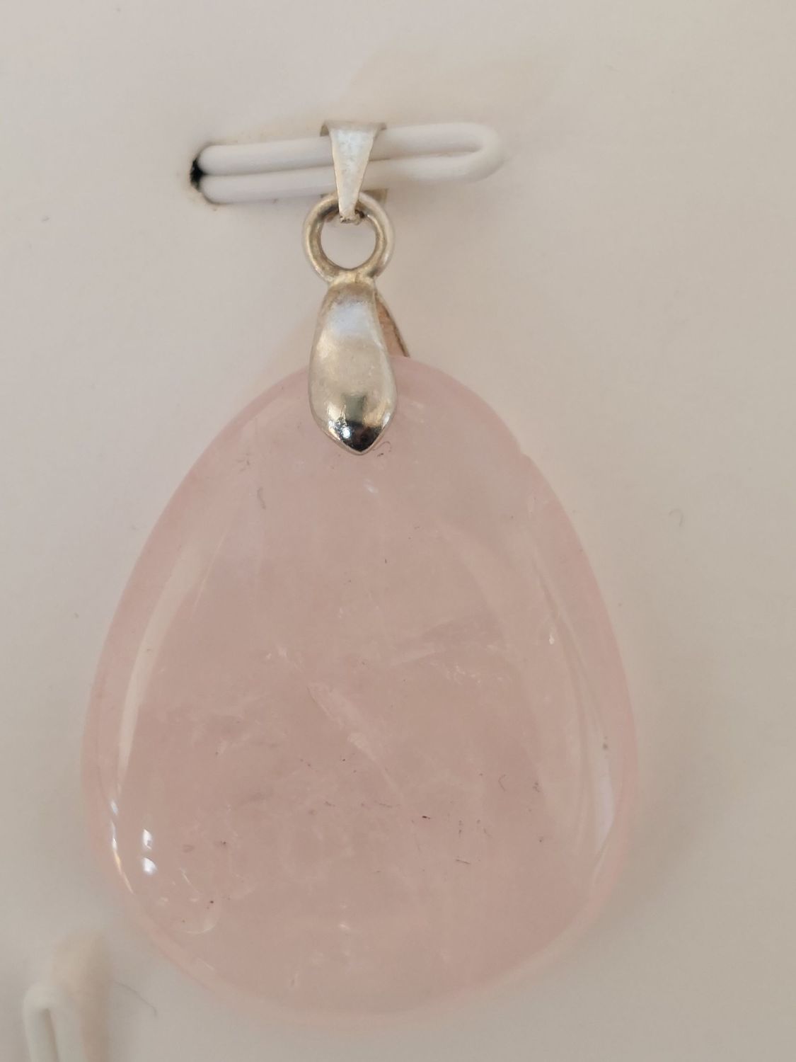 QUARTZ ROSE pendentif goutte