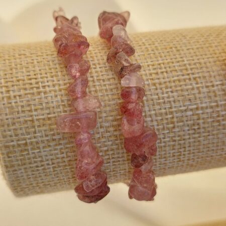 Bracelet baroque en Quartz Fraise