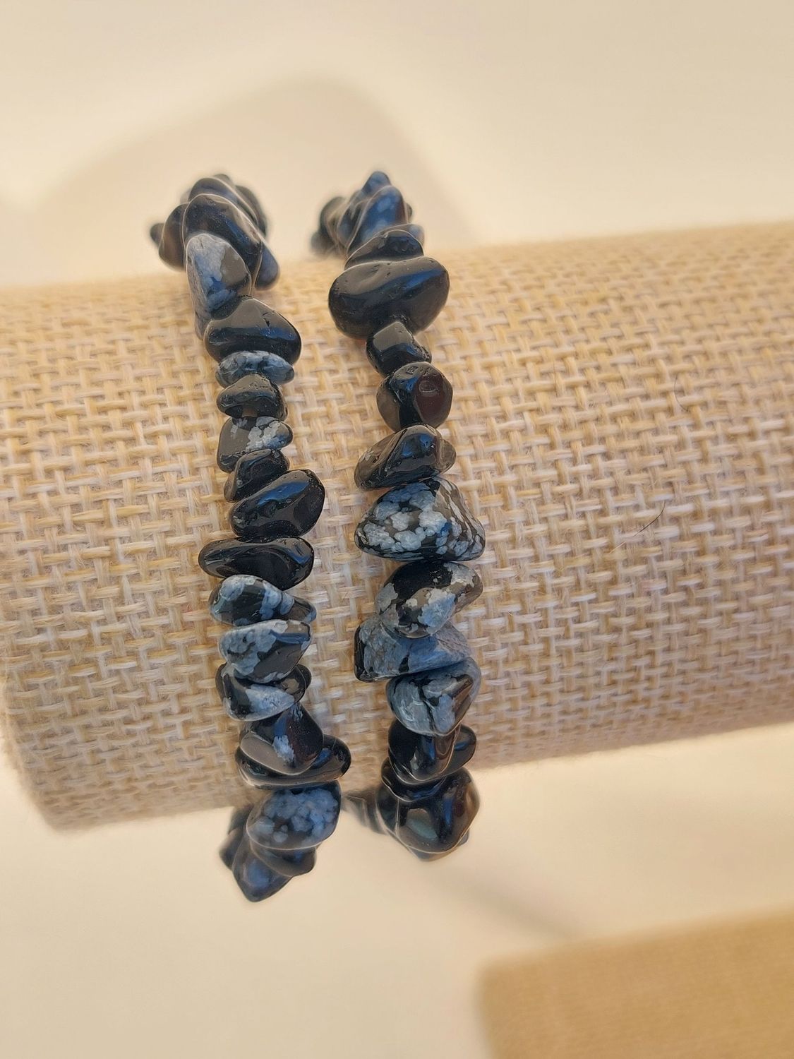 Bracelet baroque en Obsicienne Flocon de Neige