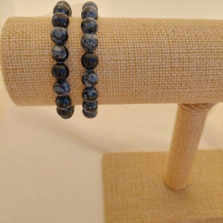 OBSIDIENNE FLOCON DE NEIGE bracelet 8.5 mm