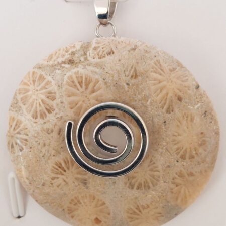 JASPE CORAIL pendentif donut