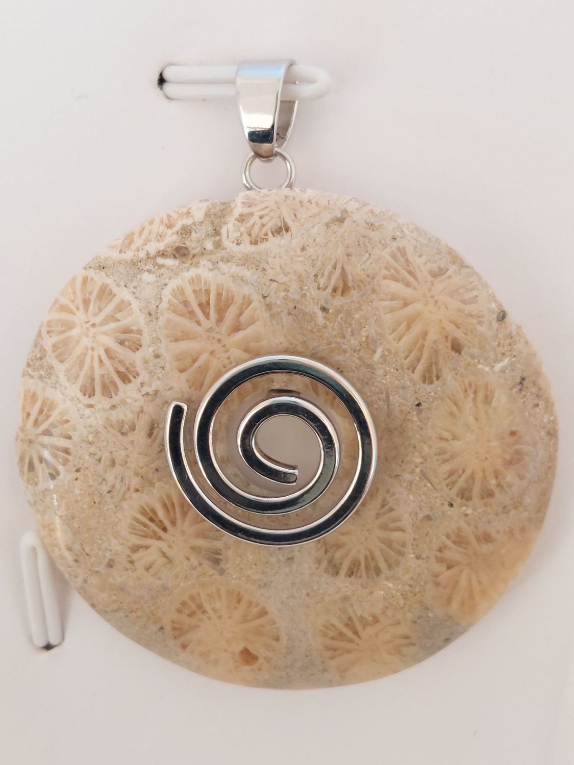 JASPE CORAIL pendentif donut