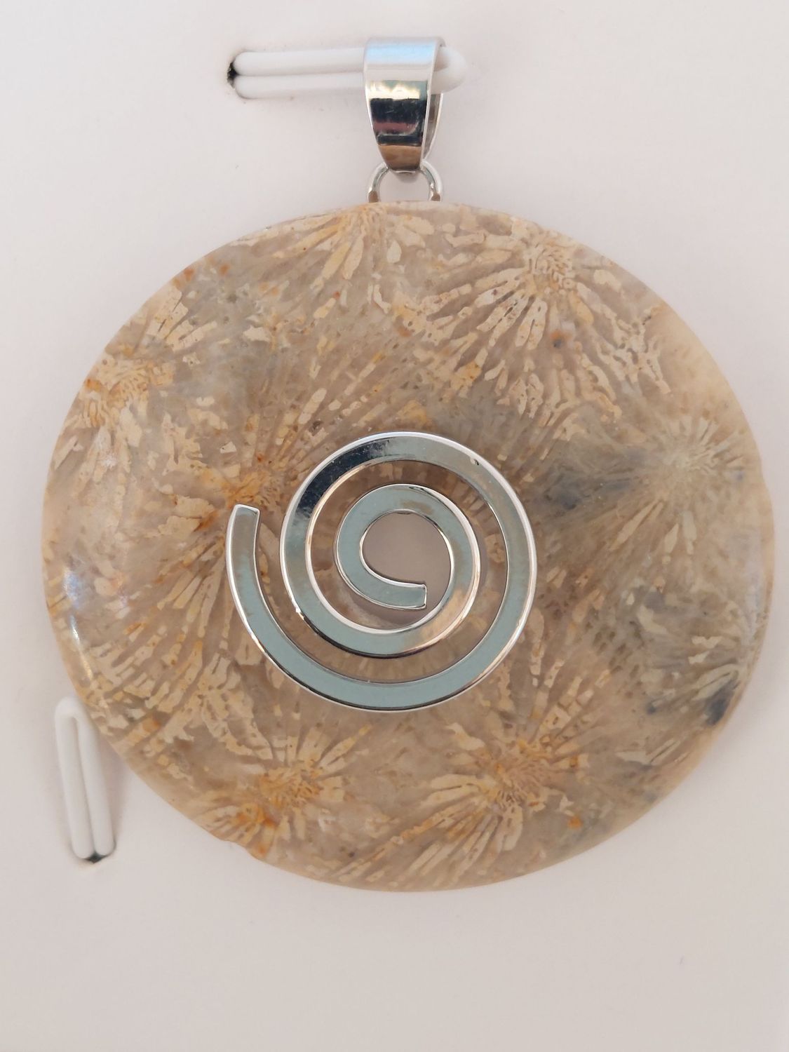 JASPE CHRYSANTHEME pendentif donut